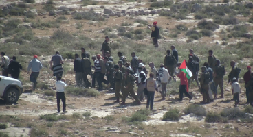 2012-04-21 Five Palestinian shepherds arrested during a nonviolent demonstration in South Hebron Hills