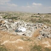  Six shelters demolished by the Israeli forces in the Palestinian village of At Tuwani, South Hebron Hills